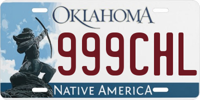 OK license plate 999CHL