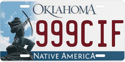 OK license plate 999CIF
