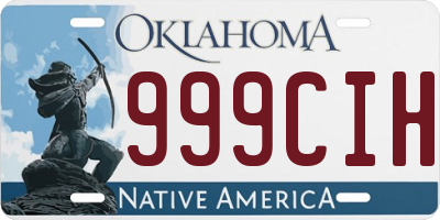 OK license plate 999CIH