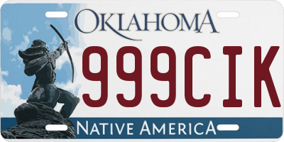 OK license plate 999CIK
