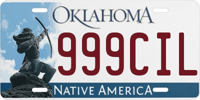 OK license plate 999CIL