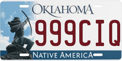 OK license plate 999CIQ