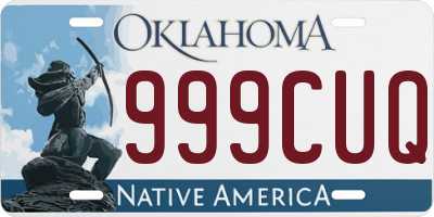 OK license plate 999CUQ