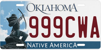 OK license plate 999CWA