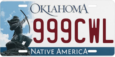 OK license plate 999CWL