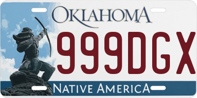 OK license plate 999DGX