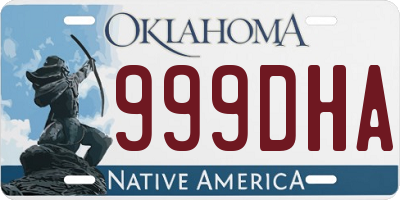 OK license plate 999DHA