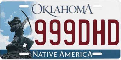 OK license plate 999DHD