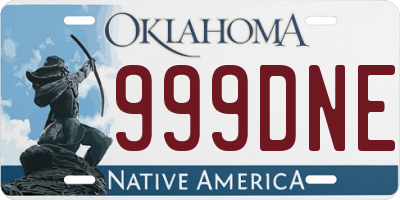OK license plate 999DNE