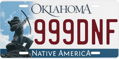 OK license plate 999DNF