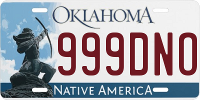 OK license plate 999DNO