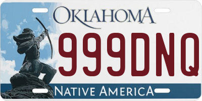 OK license plate 999DNQ