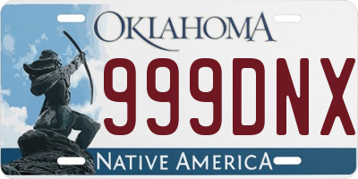 OK license plate 999DNX
