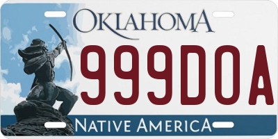 OK license plate 999DOA