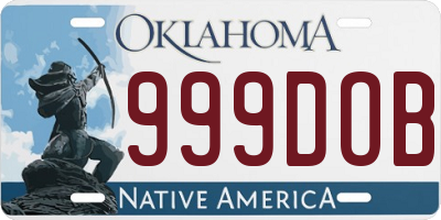 OK license plate 999DOB