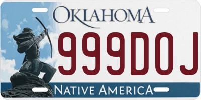 OK license plate 999DOJ