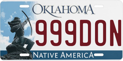 OK license plate 999DON