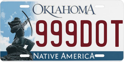 OK license plate 999DOT