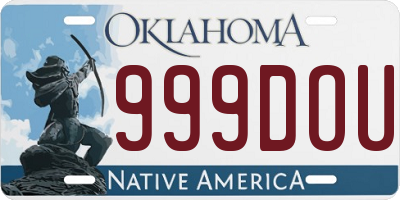 OK license plate 999DOU