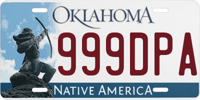 OK license plate 999DPA