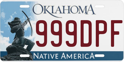 OK license plate 999DPF