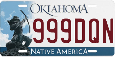OK license plate 999DQN