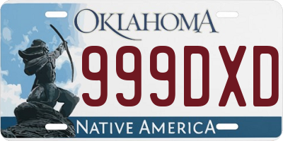 OK license plate 999DXD