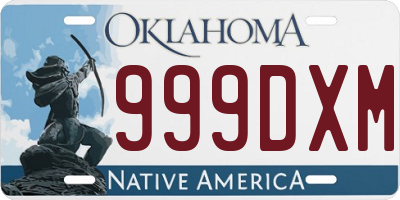 OK license plate 999DXM