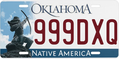 OK license plate 999DXQ