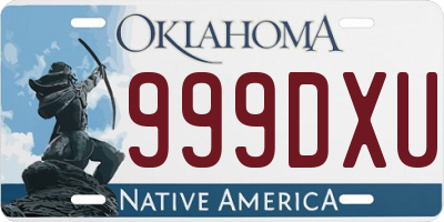 OK license plate 999DXU