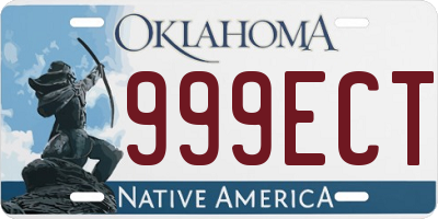 OK license plate 999ECT