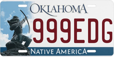 OK license plate 999EDG