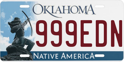 OK license plate 999EDN