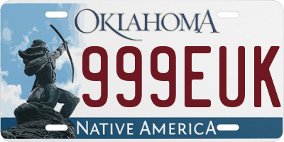 OK license plate 999EUK