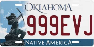 OK license plate 999EVJ