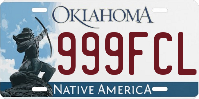OK license plate 999FCL