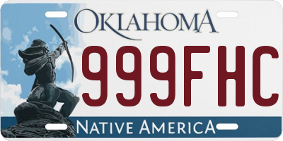 OK license plate 999FHC