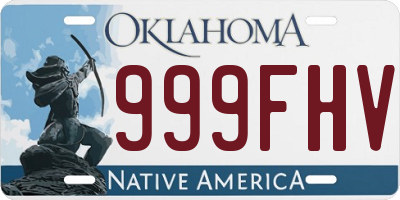 OK license plate 999FHV