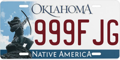 OK license plate 999FJG