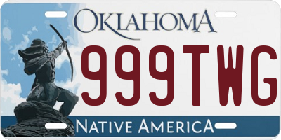 OK license plate 999TWG