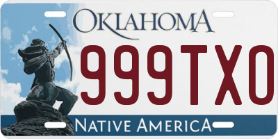 OK license plate 999TXO