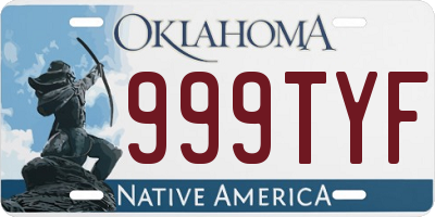 OK license plate 999TYF