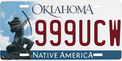 OK license plate 999UCW