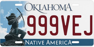 OK license plate 999VEJ