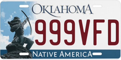 OK license plate 999VFD