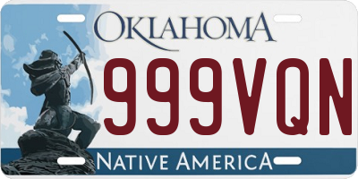 OK license plate 999VQN