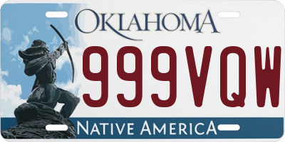 OK license plate 999VQW