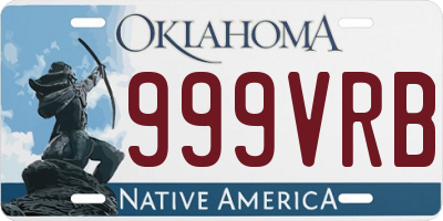 OK license plate 999VRB