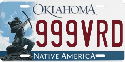 OK license plate 999VRD