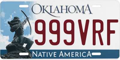 OK license plate 999VRF